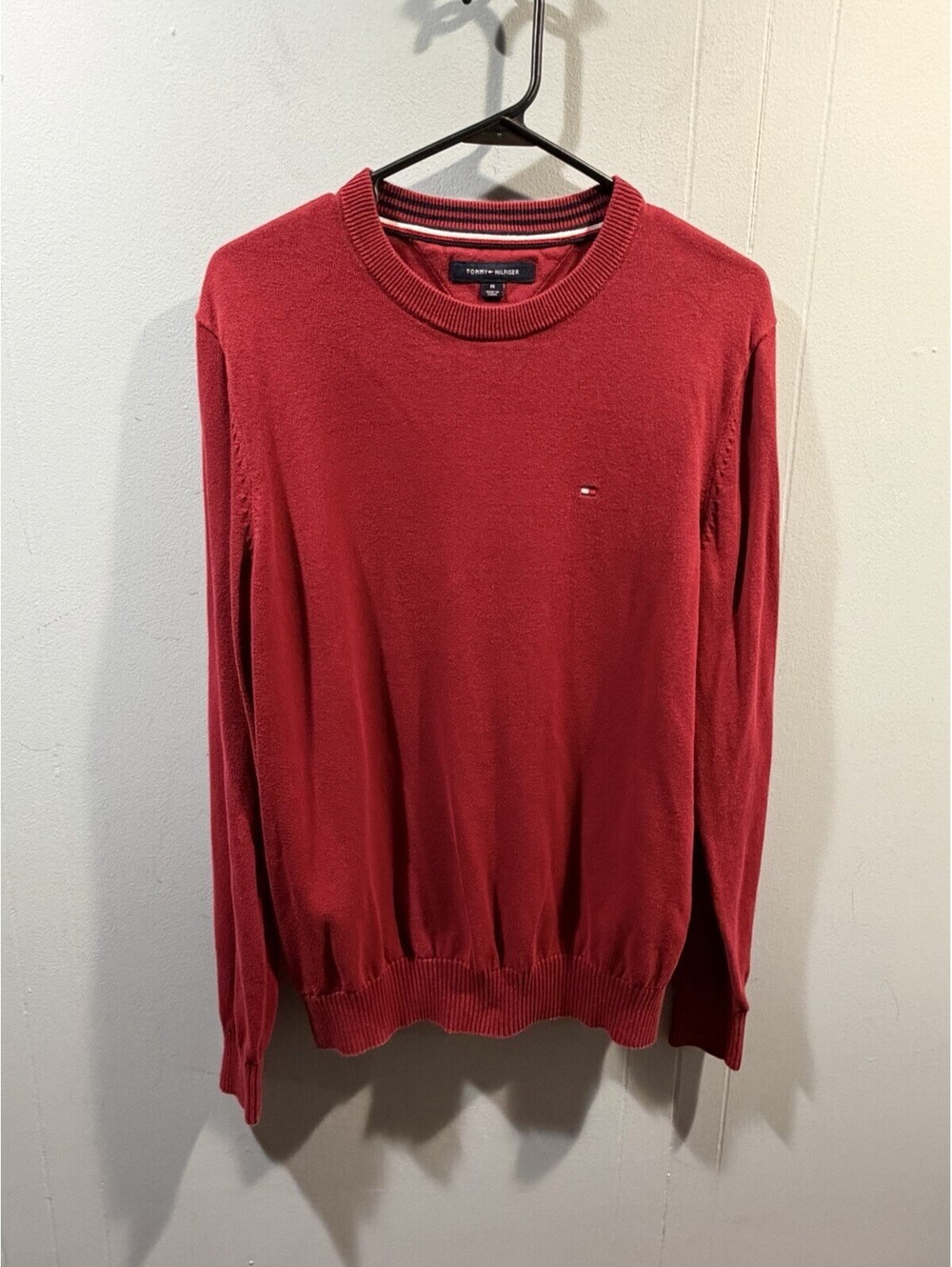 Mens Tommy Hilfiger Sweatshirt Size Medium Burgundy Pullover